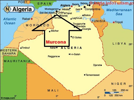 „Unii autori identifică Murcona ca fiind situată în nordul Algeriei, în regiunea antică Mauritania Cezariană, la doar 45 de kilometri de ţărmul Mării Mediterane
