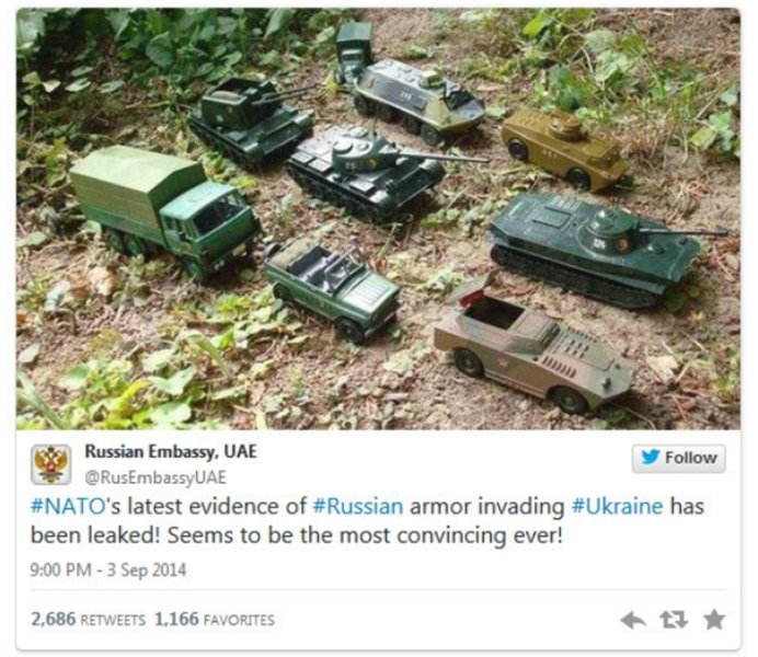  Rusia ironizează NATO: Fotografii cu tancuri de jucărie, postate pe Twitter