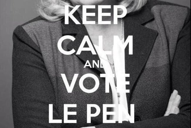  FOTO Jean-Marie Le Pen isi promoveaza fiica pe Twitter: „Keep calm, vote Le Pen”