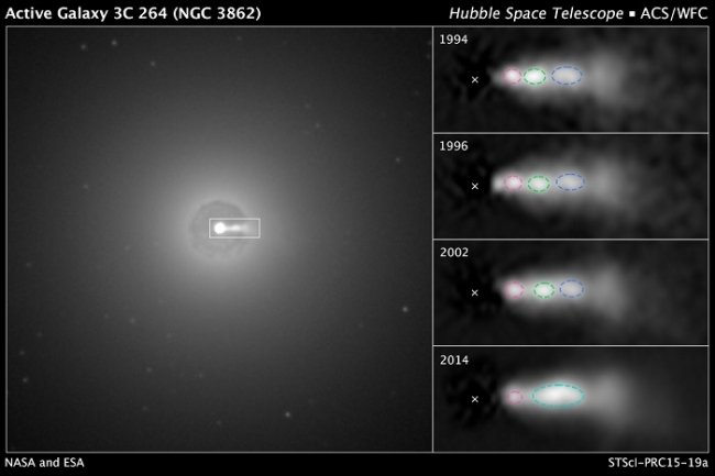  VIDEO: Hubble a surprins o gaură neagră implicată într-un joc galactic de biliard