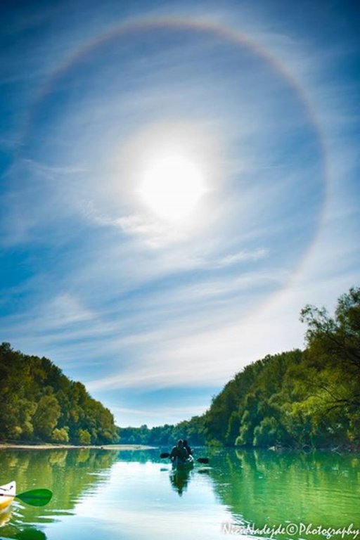  Halou solar fotografiat de pe râul Prut în dreptul localităţii Medeleni