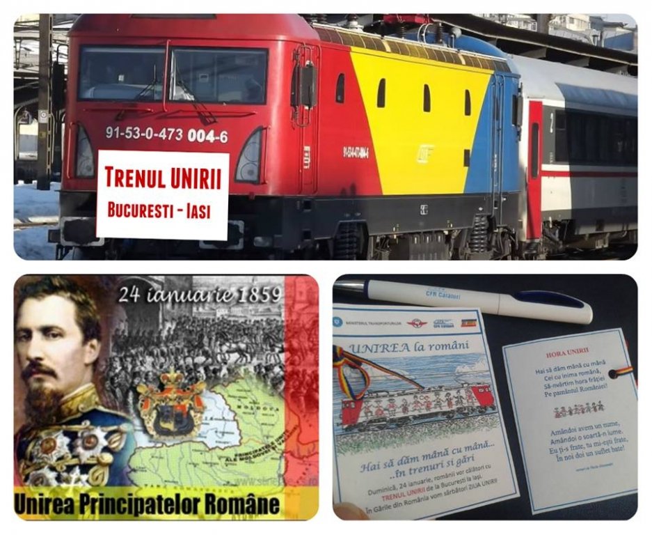  Trenul Unirii cu locomotivă tricoloră va veni duminică de la București la Iași