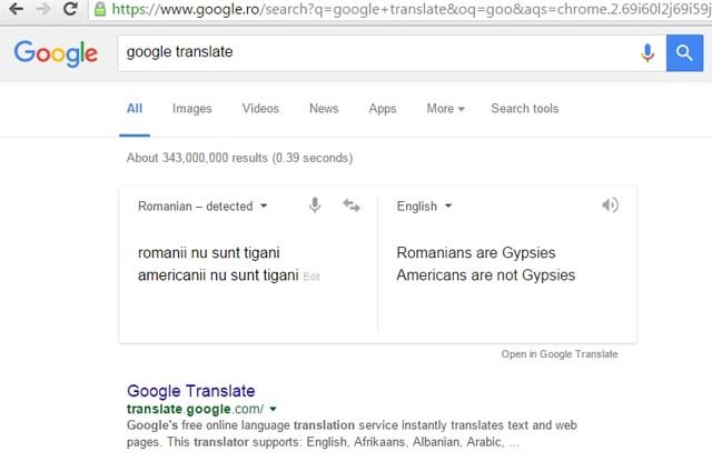  Google Translate îi face automat țigani pe toți românii