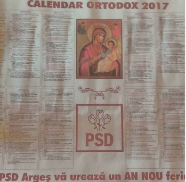 PSD şi-a pus sigla în Calendarul Ortodox 2017. Ce spune Patriarhia Română