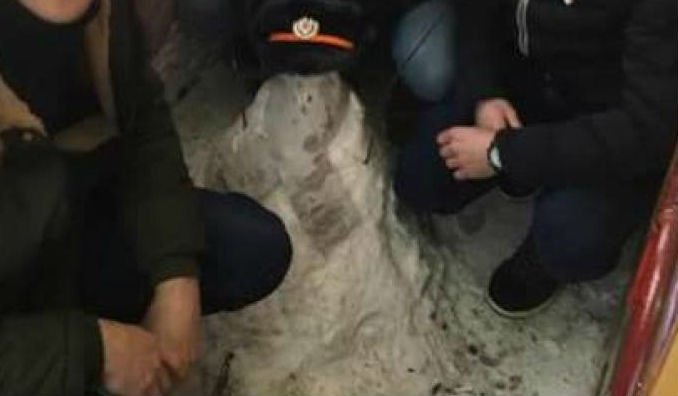  Credeți că numai pe stradă e jale? În trenul Iași Timișoara a fost construit un om de zăpadă :)