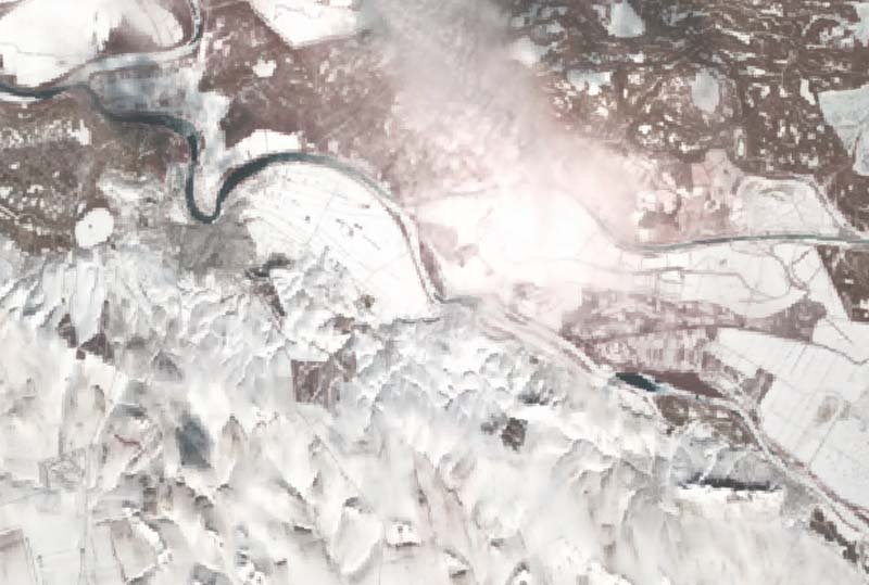  HARTA Cum se vad din satelit litoralul romanesc si Delta Dunarii sub zapada cazuta in ianuarie