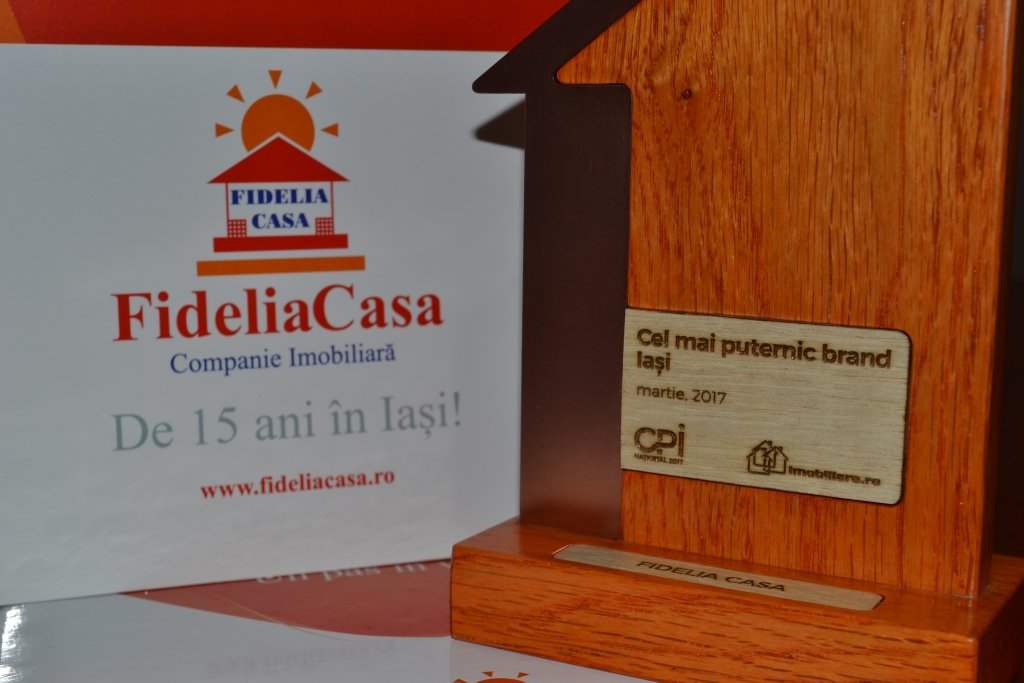  Compania imobiliară FideliaCasa recompensată cu premiul ”Cel mai puternic brand” din regiune