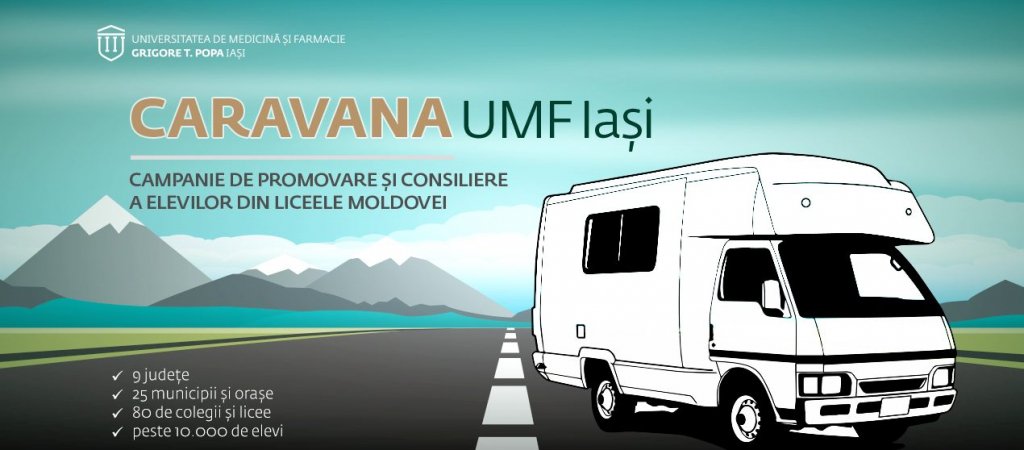  Caravana UMF pleacă în alte trei judeţe din Moldova să recruteze elevi din 12 colegii