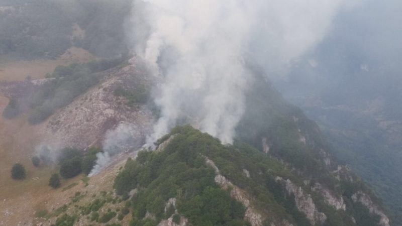 Continuă intervențiile pentru stingerea incendiului din Parcul Naţional Domogled
