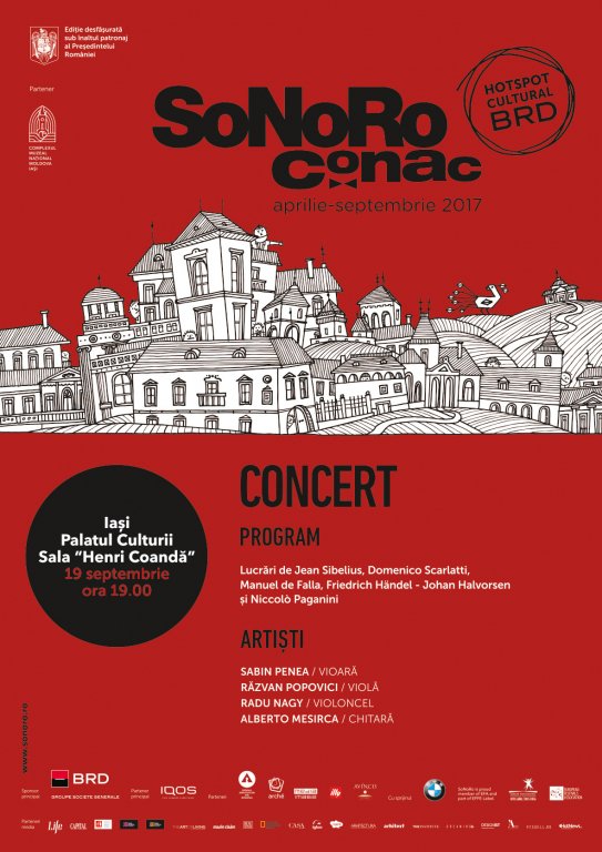  Concertul SoNoRo Conac va fi găzduit de Palatul Culturii din Iaşi