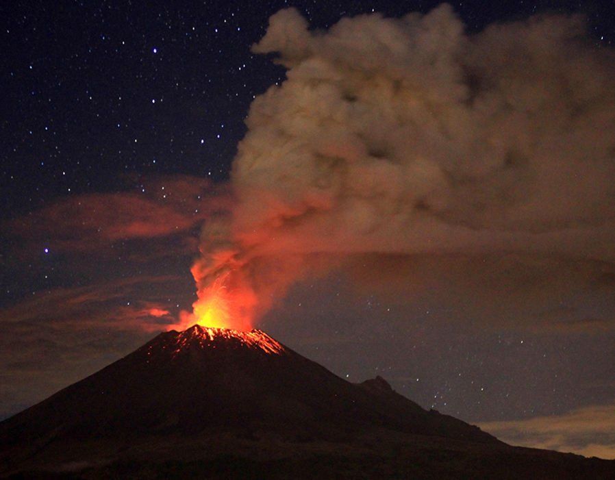 Vulcanul Popocatepetl a erupt a patra oară în decurs de 24 de ore