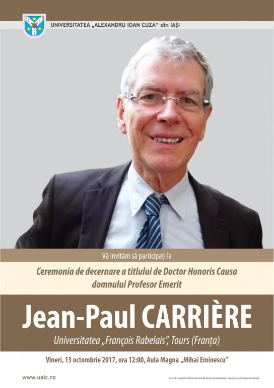  Un specialist în urbanism, Jean-Paul Carriere, va deveni Doctor Honoris Causa la „Cuza”