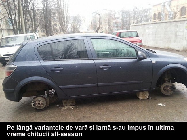  Mulţi şoferi români şi-au pus maşinile pe chitucii de iarnă