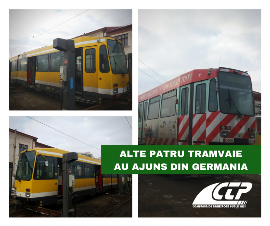 Patru tramvaie din Germania au ajuns la Iași. Sunt de tipul M6D