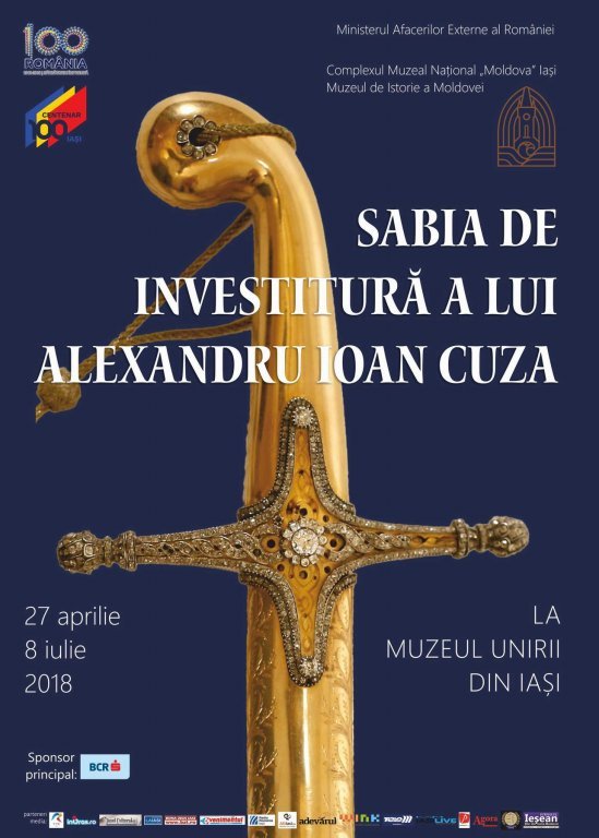  Prezentare-eveniment la Muzeul Unirii din Iaşi: Sabia de investitură a lui Alexandru Ioan Cuza