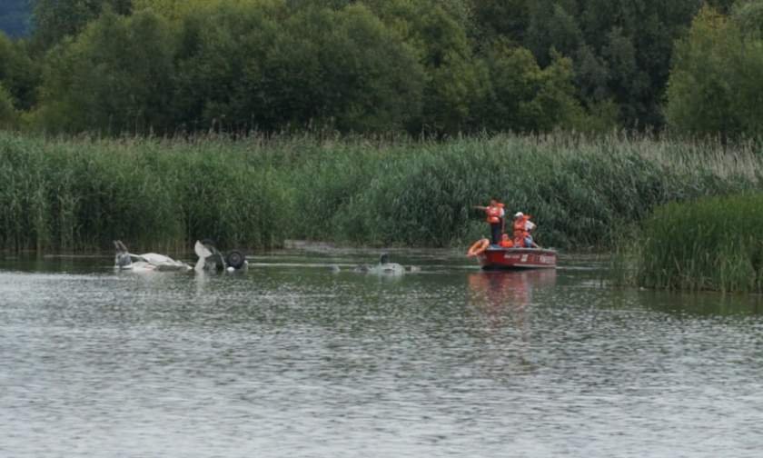  Continuă acțiunile de recuperare a aeronavei care s-a prăbușit în lac la Bacău