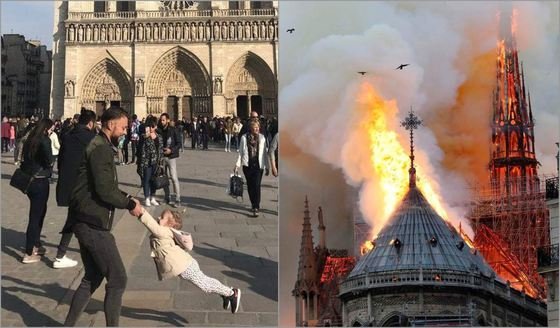  Fotografia virală, după incendiul de la Notre-Dame: Cei doi protagonişti au fost găsiţi