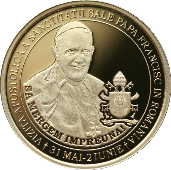  (FOTO) O clădire din Iaşi pe moneda de 50 bani lansată de BNR cu ocazia vizitei Papei