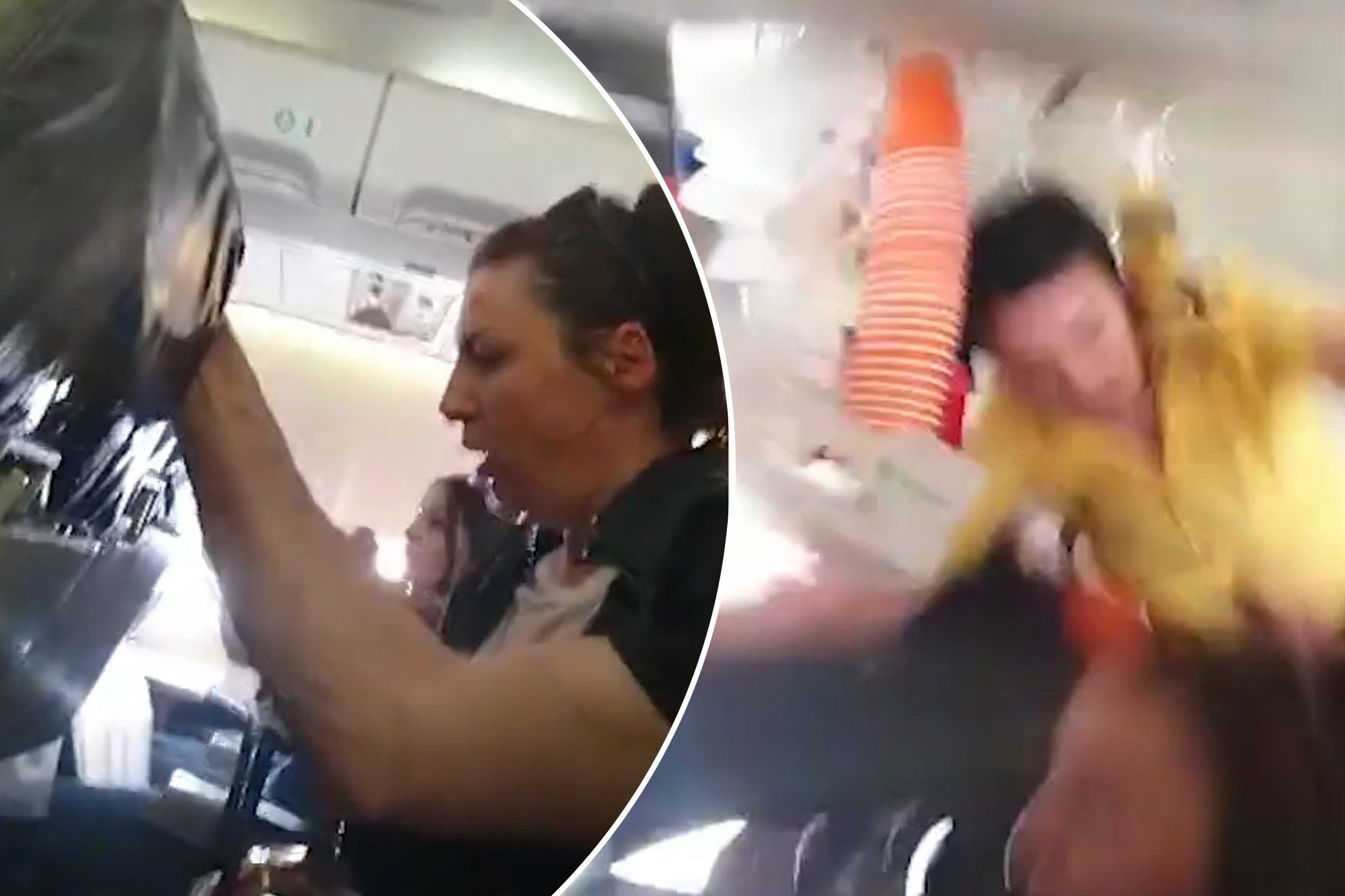  VIDEO: Momente cumplite în avion. Turbulențele au aruncat stewardesa și un cărucior cu băuturi în plafon
