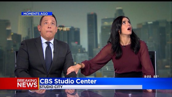  (VIDEO) Cutremur în direct la TV. Prezentatorii de ştiri s-au băgat sub birou