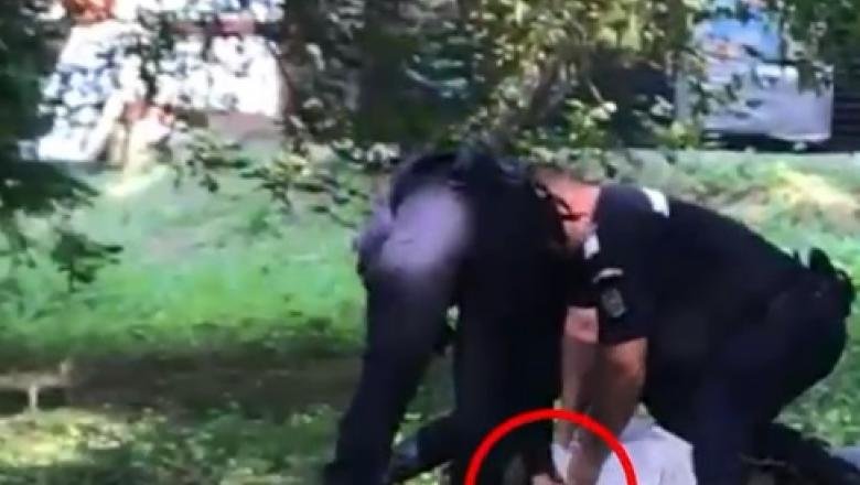  (VIDEO) Un bărbat care ar fi încercat să atingă o fetiță, băgat în comă de jandarmi