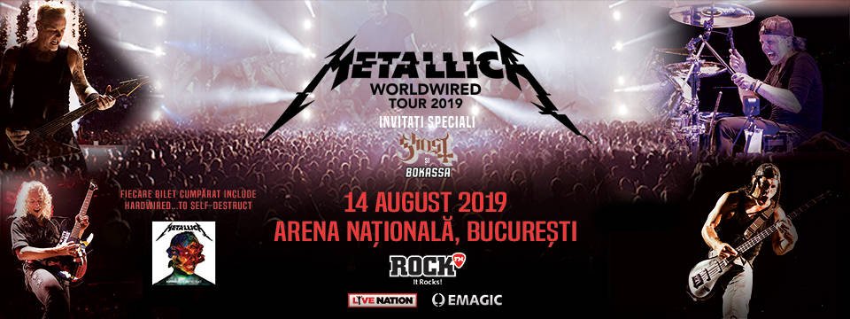  Metallica susţine un concert la Bucureşti în cadrul turneului „Worldwired Tour 2019”