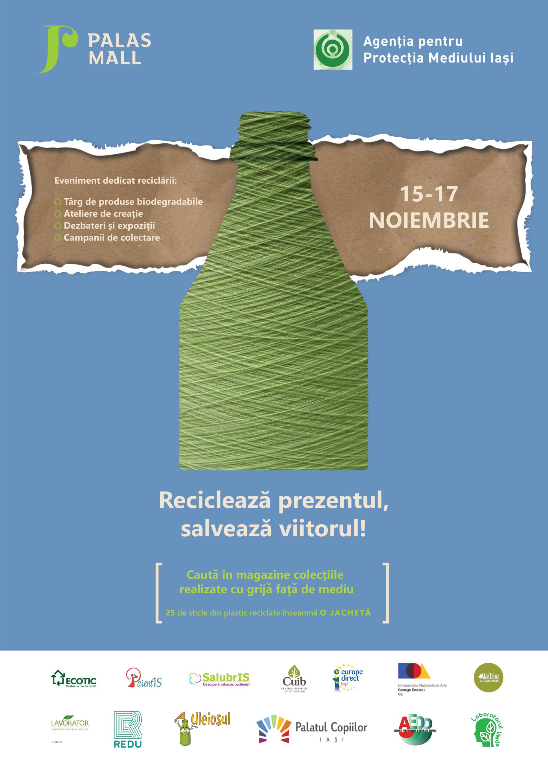  Trei zile dedicate mediului, la Palas: ateliere şi dezbateri despre ecologie şi expoziţii cu materiale reciclate