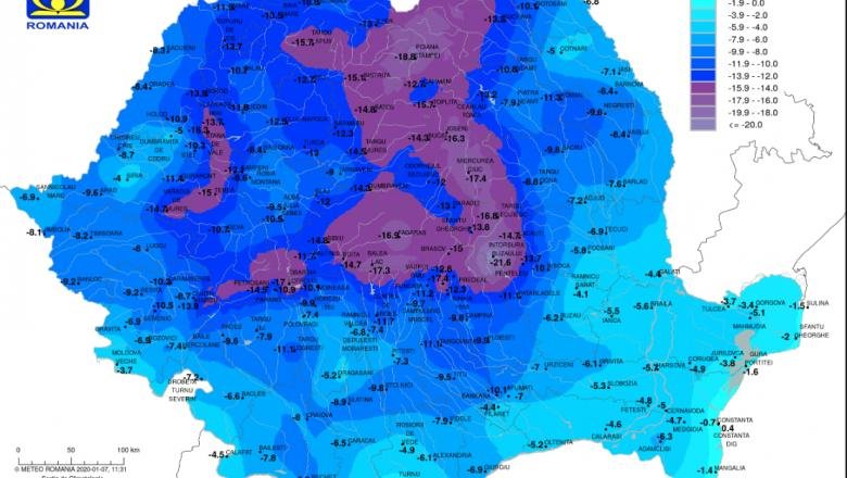  Vreme extrem de rece. România este sub influența unui anticiclon ce aduce aer rece din nord. Când se mai încălzește