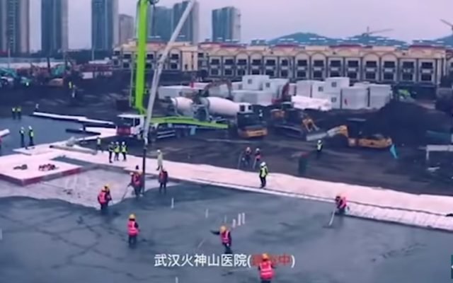  VIDEO: Cum arată spitalul din China la patru zile de la începerea lucrărilor