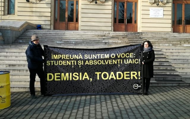  Protest anti-Tudorel Toader la Universitatea Alexandru Ioan Cuza din Iași