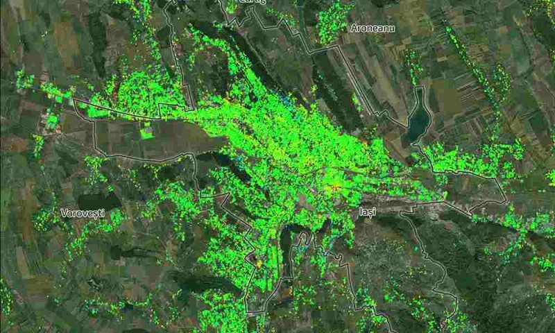  Observații din satelit arată că zone din Țicău până în centrul Iașului se scufundă constant