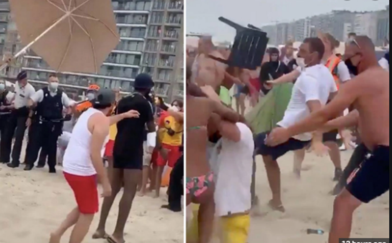  VIDEO: Bătaie generală pe plajă pornită de la un grup de tineri ce nu respectau regulile pandemice. ATENȚIE! Imagini violente