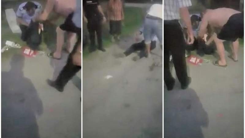  VIDEO: Doi polițiști, atacați cu o furcă și tăiați cu coasa la Văcărești. Agresorii au fost împușcați