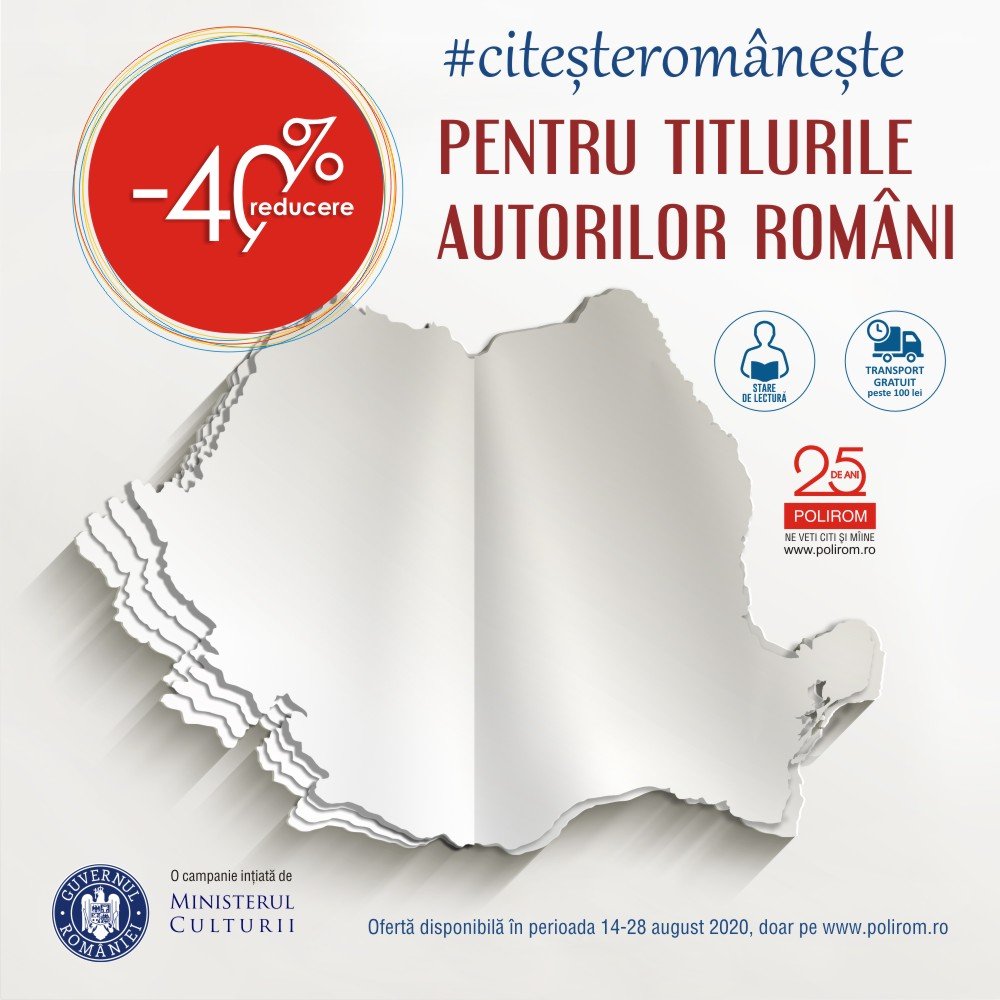  Editura Polirom se alătură campaniei Citeşte Româneşte: 500 de titluri, la reducere cu 40%