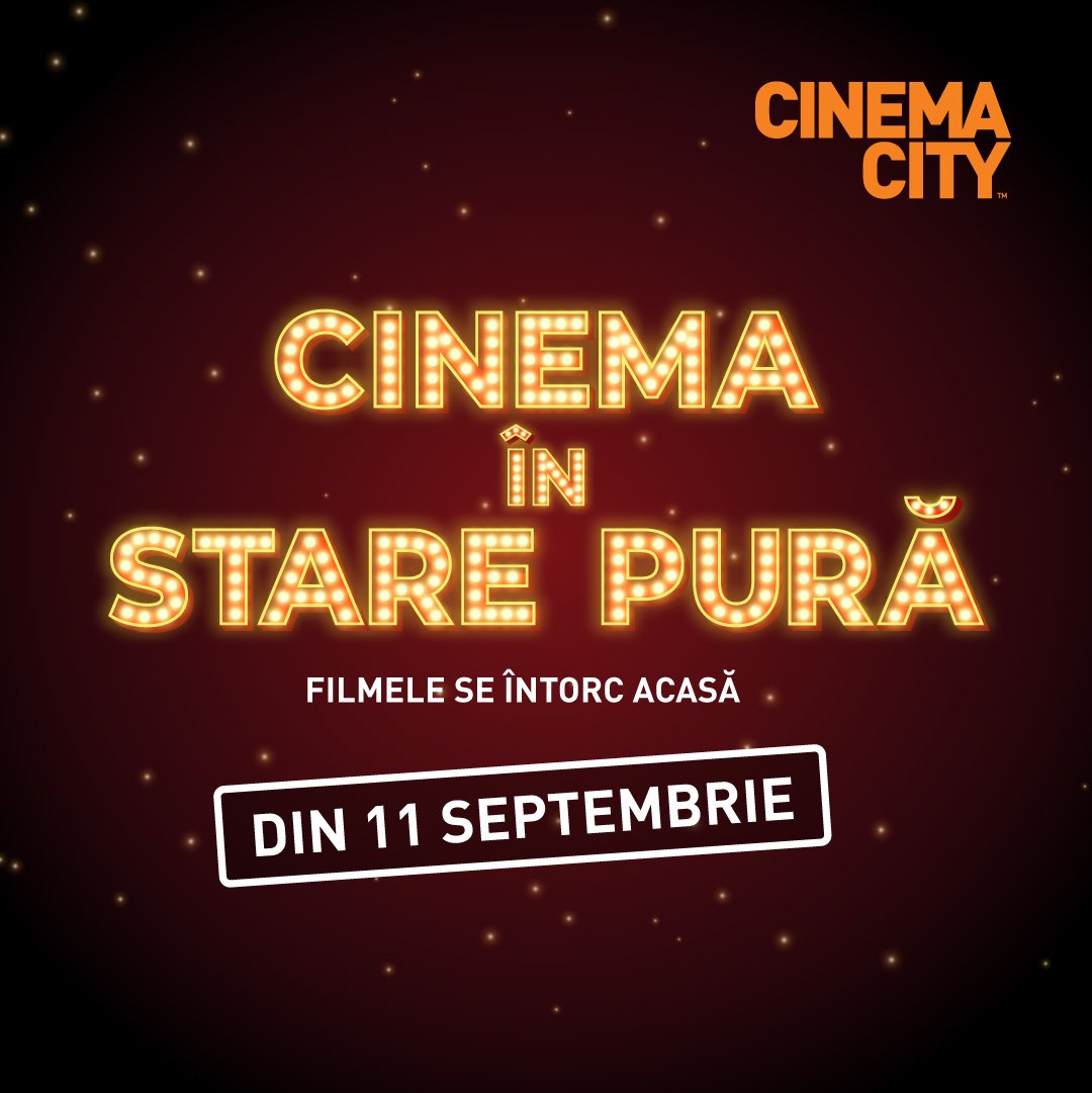  Din 11 septembrie, filmele se întorc acasă, la Cinema City. Premierele toamnei se văd la Iulius Mall Iași