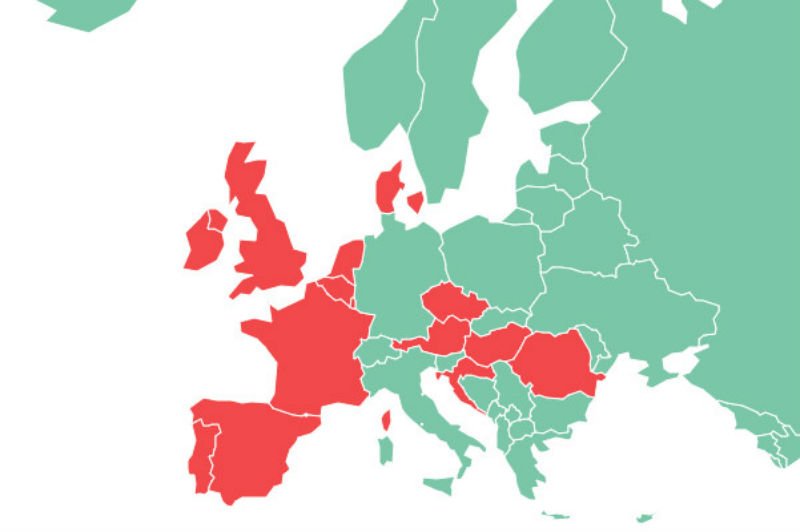  Romania, pe lista celor 15 tari rosii UE cu cea mai mare rata de infectare. Masuri de carantinare intre tarile Uniunii
