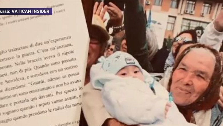  Femeia din Iași care l-a impresionat pe Papa Francisc. Acesta oferă cadou imagini cu chipul ei