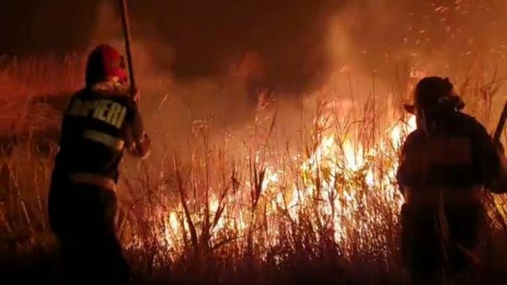  Aproximativ 400 HA de vegetaţie au ars în zona Vadu. Focul a fost stins după 18 ore