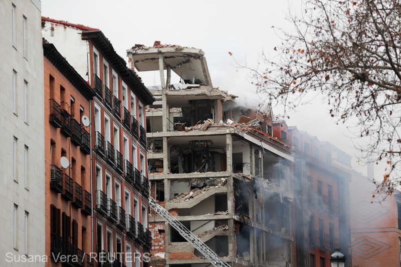  Cel puţin doi morţi la Madrid, într-o explozie violentă într-un imobil, distrus în parte