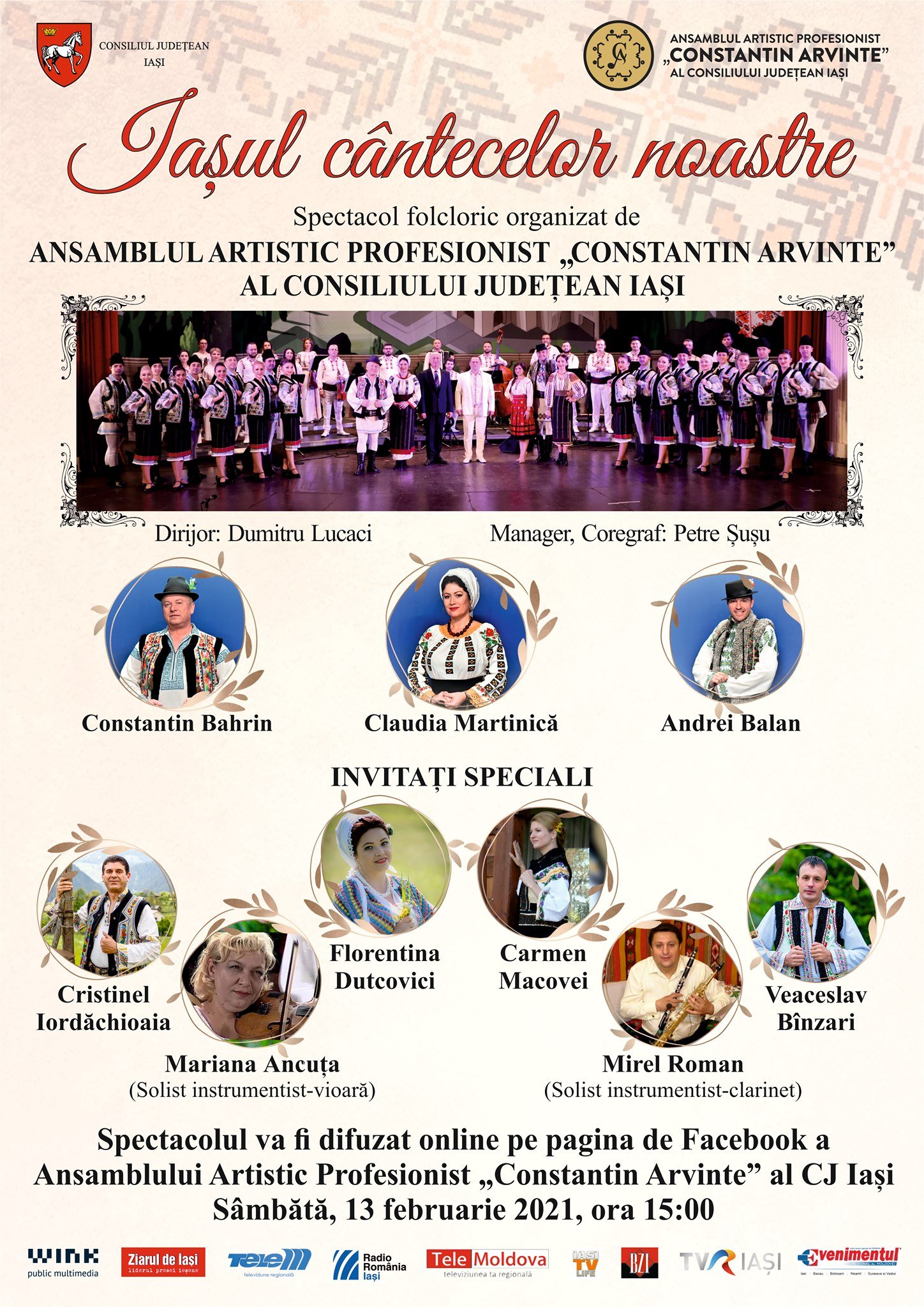  Spectacole speciale organizate de Ansamblul CJ Iași ”Constantin Arvinte”