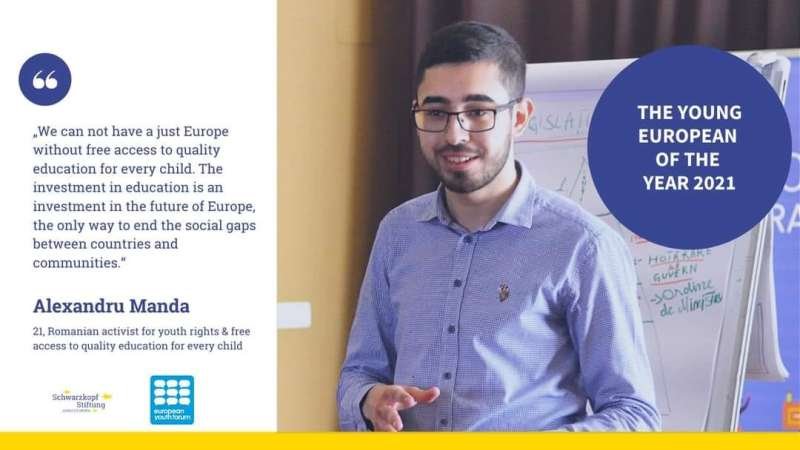  Un student român, declarat Tânărul European al Anului 2021