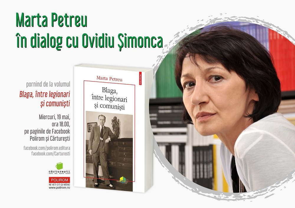  Live & online: Marta Petreu în dialog cu Ovidiu Șimonca despre Blaga, între legionari și comuniști