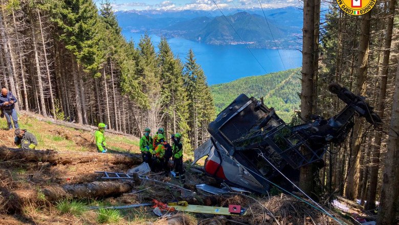  VIDEO: 13 persoane au murit după ce o cabină a unui teleferic s-a prăbuşit la lacul Maggiore