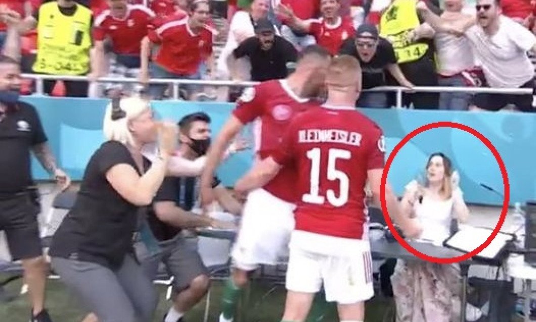  VIDEO Au bagat in sperieti o jurnalista! Reactia nebuna a ungurilor la golul marcat Frantei