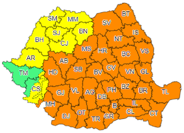  Vin vijeliile la Iași. Un cod portocaliu, unul galben și o informare meteo