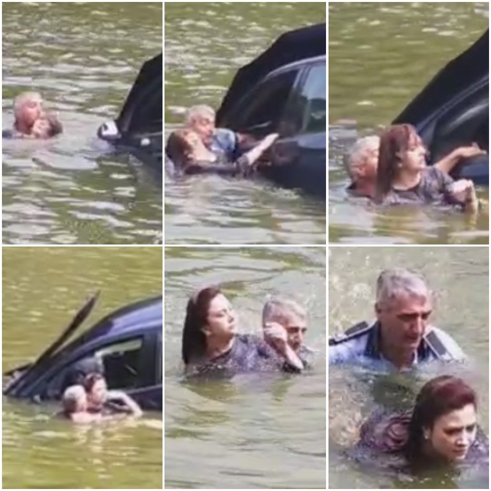  VIDEO: Cum a acționat polițistul-erou la Ciric! Salvarea din lac a unei șoferițe