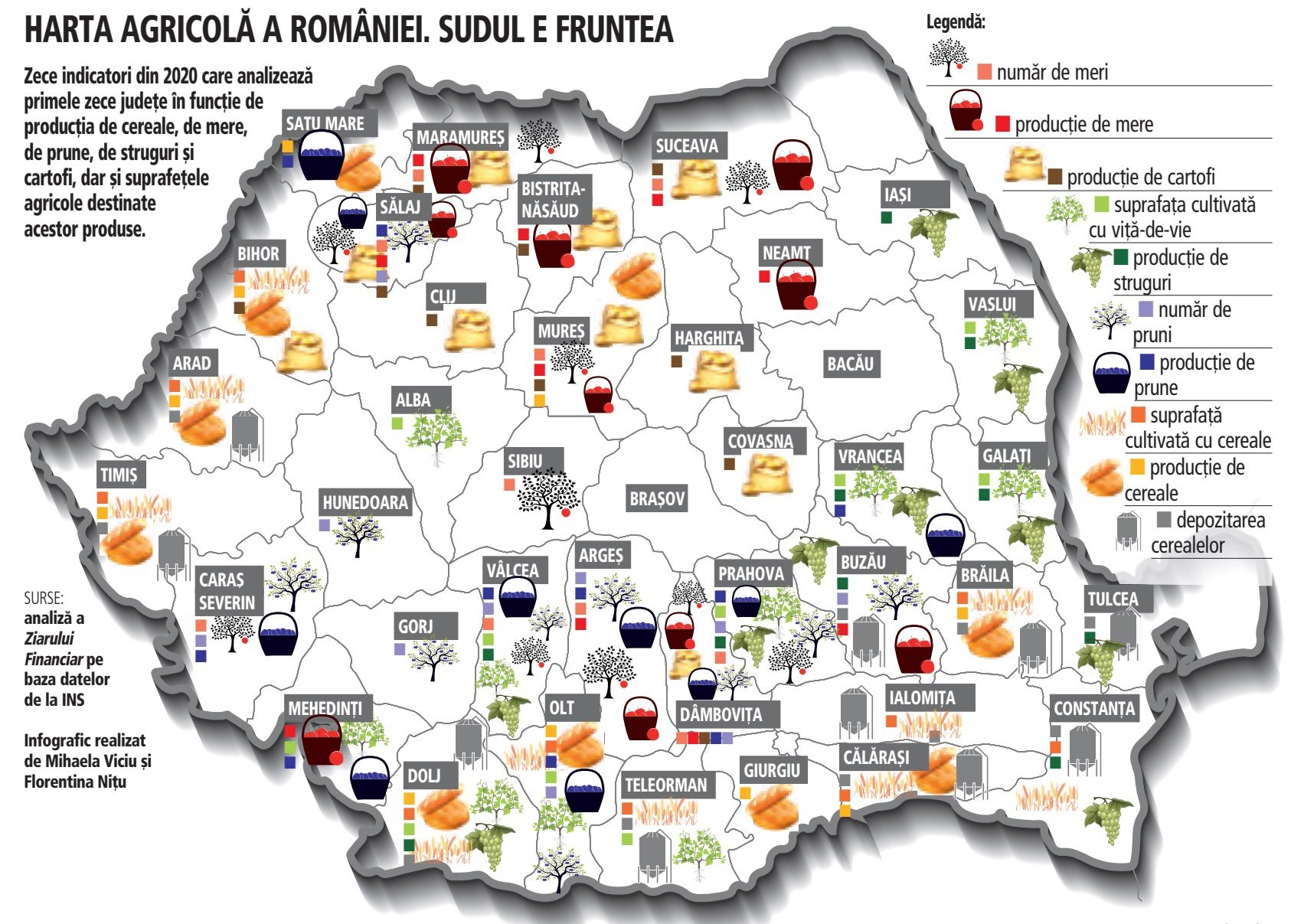  Harta agricolă a României – sunt unele surprize. Iașul nu se face remarcat
