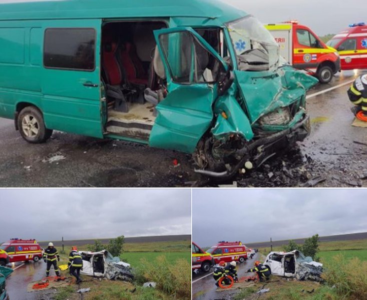  VIDEO Accident cumplit la Strunga: microbuz plin cu oameni, doi morți, opt răniți (UPDATE)
