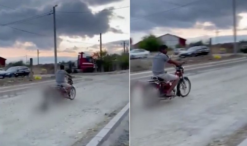  Cruzime greu de înțeles. Bărbat, filmat în timp ce târăște un câine, cu un moped. Animalul a murit