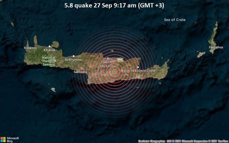  Seism puternic resimţit pe insula Creta. Unele clădiri au fost avariate